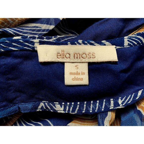 Ella Moss Azul Tulip 100% Silk Racerback Blouse Pullover Lined Top Sz S NEW - Picture 5 of 6